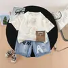 Conjunto de Verano para Niños Conjunto Infantil Verano 2026 Nuevo Elegante Estampado de Letras Manga Corta Conjunto de Dos Piezas Ropa de Bebé de Moda