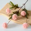 Flor artificial de diente de león de cinco cabezas arreglo de flores en maceta para sala de estar crisantemo de bola pequeña flor falsa decoración de boda crisantemo mini ping pong al por mayor