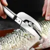 Raspador de Escamas de Pescado y Cuchillo para Vientre de Pescado de Acero Inoxidable, Raspador de Escamas de Pescado y Herramienta para Matar Pescado Dos en Uno Multipropósito