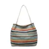 Bolsa de Ombro Feminina Nova Tecida para o Dia a Dia Bolsa Tote de Grande Capacidade Bolsa de Palha para Férias na Praia Bolsa de Mão Transversal Tendência