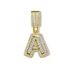 Colar Europeu e Americano Transfronteiriço Novo Estilo Pingente com Design de Letra 26 Letras Micro-Incustado com Diamante, Material de Cobre com Senso de Design