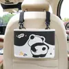 Bolsa de almacenamiento para respaldo de silla de coche con diseño de panda, de cuero, resistente a la suciedad y al desgaste, multifuncional, para colgar en el coche, caja de pañuelos.