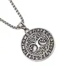 Colgante de árbol de la vida vikingo retro con personalidad nórdica, estilo punk de acero inoxidable, collar popular para hombre, venta directa.