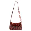 2025 Nuevo Bolso de Hombro con Estampado de Leopardo Moda Femenina Bolso de Cadena para el Brazo Bolso Bandolera Pequeño Cuadrado Portátil Casual para Viajes