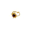 Anillo Abierto Geométrico Redondo de Circonita Estilo Medieval Retro Nicho Anillo de Alta Gama Temperamento Lujo Ligero Joyería de Mano Venta al por Mayor