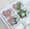 Tiras de Acrílico que Cambian de Color con Luz UV Corazón Estrella de Cinco Puntas Agujero Recto Cuentas Colgante DIY Cadena de Teléfono Móvil Accesorios de Joyería