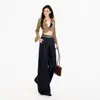 26 Jeans Nuevos de Moda para Mujer Pierna Ancha Estilo Americano Color Sólido Plisado Caída Adelgazante Suelto Soporte Dropshipping