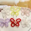 Estilo Pastoral Linda Flor de Perla Seda Retorcida Cristal Mariposa DIY Hecho a Mano Pin Lateral Accesorios para el Cabello Tocado Zapatos Accesorios de Flor