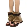 Botines de plataforma gruesa para mujer 2026 nuevo estilo de verano para mujeres petite, sandalias romanas de plataforma que aumentan la altura con hebilla de cinturón