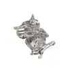Broche de Búho Azul de Lujo de Alta Gama Incrustado con Diamantes Accesorios para Ropa