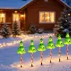 Luzes decorativas de Natal de cinco em um alimentadas por energia solar para gramado, luzes de solo à prova d'água em formato de pentagrama e floco de neve para pátio externo
