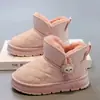 Botas de Nieve de Dibujos Animados para Niñas 2026 Nuevas Botas de Algodón Forradas de Piel de Invierno Zapatos de Algodón para Niños Botas de Algodón Engrosadas Forradas de Felpa para Niñas Pequeñas
