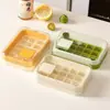 Forma de gelo, bandeja de gelo tipo prensa, gadget para fazer gelo com tampa, grau alimentício, caixa DIY para cubos de gelo, caixa de armazenamento para geladeira doméstica