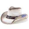 Amazon Explosiones Transfronterizas EE. UU. EE. UU. Sombrero Hípico Retro Duro para Hombre y Mujer Estampado Ala Grande Occidental Vaquero Mezclilla Sombrero de Paja