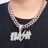 Venda Quente Transfronteiriça Cool Super Flash Cheio de Diamante FLASH Letra Moda Criativa Cravejado de Diamante Corrente Cubana Raio Hip-hop Pingente
