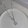 Colar Pingente Quadrado Número 5 Diamante Pérola Meninas Comércio Exterior Internet Vermelho Acessórios Design Colar Atacado