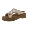 Sandalias de tiras cruzadas con plataforma gruesa para mujer, nueva moda de verano 2026, casual, versátiles, sin cordones, puntera abierta, sandalias de playa