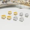 Xigu E1409 S925 pendientes de plata de ley con diseño de nicho personalizado para mujer, estilo francés, con hebilla de oreja de circonita y medio anillo