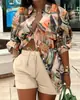 T9060 Ropa de mujer transfronteriza europea y americana nuevo comercio exterior Amazon AliExpress estampado de moda temperamento commuter conjunto de dos piezas
