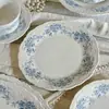 Dropshipping Estilo Francês Azul Sonhador Flor Begônia Cerâmica Louça Prato de Cerâmica Xícara de Café Pires Prato Oval Prato de Sopa