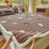 Colchoneta de Leche de Terciopelo Clase A para Madre y Bebé, Protector de Cama Acolchado Engrosado para Otoño e Invierno, Uso Doble Cara, Antideslizante, Lavable, Colchoneta Suave