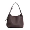 Bolso Cubo Casual Relajado de Cuero Genuino Transfronterizo Modelo Nuevo 2026 Primera Capa de Piel de Vaca Versátil para Viajar al Trabajo Hombro Axila Bolso de Mujer
