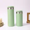 Nueva taza simple de doble capa al vacío de acero inoxidable 304 aislada para uso doméstico, con tapa abatible, gran capacidad, vaso recto para agua