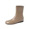 Botines simples de moda estilo británico de 1,2 cm 2026 otoño e invierno nuevos botines cortos planos sin cordones de punta redonda para mujer