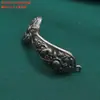 Pino de Cabelo com Pingente de Borboleta em Prata Esterlina Vintage Antigo Ruyi Anel Duplo Curvado Pingente DIY Feito à Mão Materiais Acessórios Joias