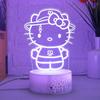 Lámpara de noche 3D con diseño de Hello Kitty para niños, luz LED para mesita de noche, dormitorio, fantasía, Internet, atmósfera de celebridad, lámpara de mesa creativa.