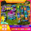 Castillo inflable grande para exteriores, trampolín para niños, red de escalada, tobogán, barrera de tierra roja, laberinto, parque, fabricantes