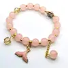 Pulsera Joyería Estilo Nacional, Pulsera Flor de Lirio del Valle Estilo Chino, Cuentas de Buda Tapa de Leche, Pulsera Flor Explosión, Cuentas Redondas de 10 mm, Pulsera de Perlas de Imitación