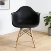 Cadeira de Plástico Moderna para Uso Doméstico com Braços Criativos Eames e Encosto, Adequada para Cafés e Restaurantes de Fast-Food