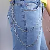 Cadena de cintura de metal hueco con corazón cruzado, cadena de cintura de metal punk multicapa para mujer, conjunto