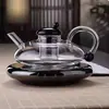 En stock nueva tetera de cola de rata resistente a altas temperaturas tetera gris humo tetera de cola de rata hecha a mano juego de té estufa de cerámica eléctrica tetera hirviendo