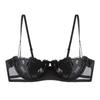 Nuevo Sexy Ropa Íntima Francesa Ultra-Delgada Encaje Bordado Flor de Rosa Mostrando Pechos Grandes Talla Pequeña Grande Deseo Puro Sujetador de Gama Alta