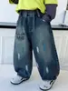 Pantalones Vaqueros Curvos para Niños Primavera y Otoño Estilo Coreano Infantiles Guapos Sueltos Casuales Pantalones con Estilo para Bebé Comercio Exterior