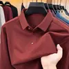 Camiseta de manga longa transfronteiriça de lã e seda para homens, nova coleção outono 2026, camisa polo casual de negócios com gola