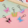 Novo Chaveiro de Borboleta Colorida Fofa 2D Pingente para Mochila de Menina Acrílico Desenho Animado Acessório de Chaveiro