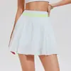 Falda Corta Deportiva de Nuevo Estilo para Mujer, Falda Plisada Fitness Casual Anti-Exposición de Dos Piezas, Falda para Correr al Aire Libre, Yoga, Tenis