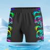 Novos calções de banho masculino adulto boxer moda impressão laser de secagem rápida anti-constrangimento praia termas calções de banho atacado