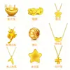 Colar com Pingente de Ouro Puro 999 Shenzhen Shuibei Ouro Duro 3D Indústria da Beleza Dia dos Namorados Joias de Ouro Presente Prático