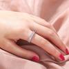 Anillo de compromiso con circonita cúbica, ideal para bodas, compromisos y compromisos, estilo europeo y americano.