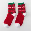 Calcetines de Navidad de medio terciopelo para otoño e invierno, tipo flor, suministro directo de fábrica, calcetines cálidos para el suelo de casa de Papá Noel, calcetines para dormir