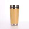 Taza de vacío con carcasa de bambú para comercio exterior, vaso de agua para coche, taza de bambú, taza de café de acero inoxidable, taza de té portátil, taza de viaje