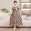 Nuevo Estilo Estilo Extranjero Ropa de Madre de Mediana Edad Vestido de Seda de Algodón Bueno de Alta Gama Verano para Mujer Talla Grande Manga Corta Color con Bolsillo de Solapa Pantalones