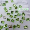 Pedras de strass para nail art verde claro, com base pontiaguda, formas sortidas, verde translúcido, decorações populares e luxuosas de strass para nail art
