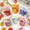 Serie Danza de Flores Yuezhen Paquete de Pegatinas Florales Retro Acuarela Pegatinas Decorativas para Diario Hecho a Mano DIY