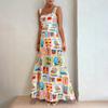 2026 Moda de Verano para Mujer Sitio Independiente Transfronterizo Vestido con Tira Estampada de Moda Tubo Elegante Vestido de Cintura Alta