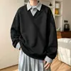 Camisa polo masculina de outono estilo retro americano com design falso de duas peças, apresentando gola de camisa e um top moderno de peso pesado para 2026